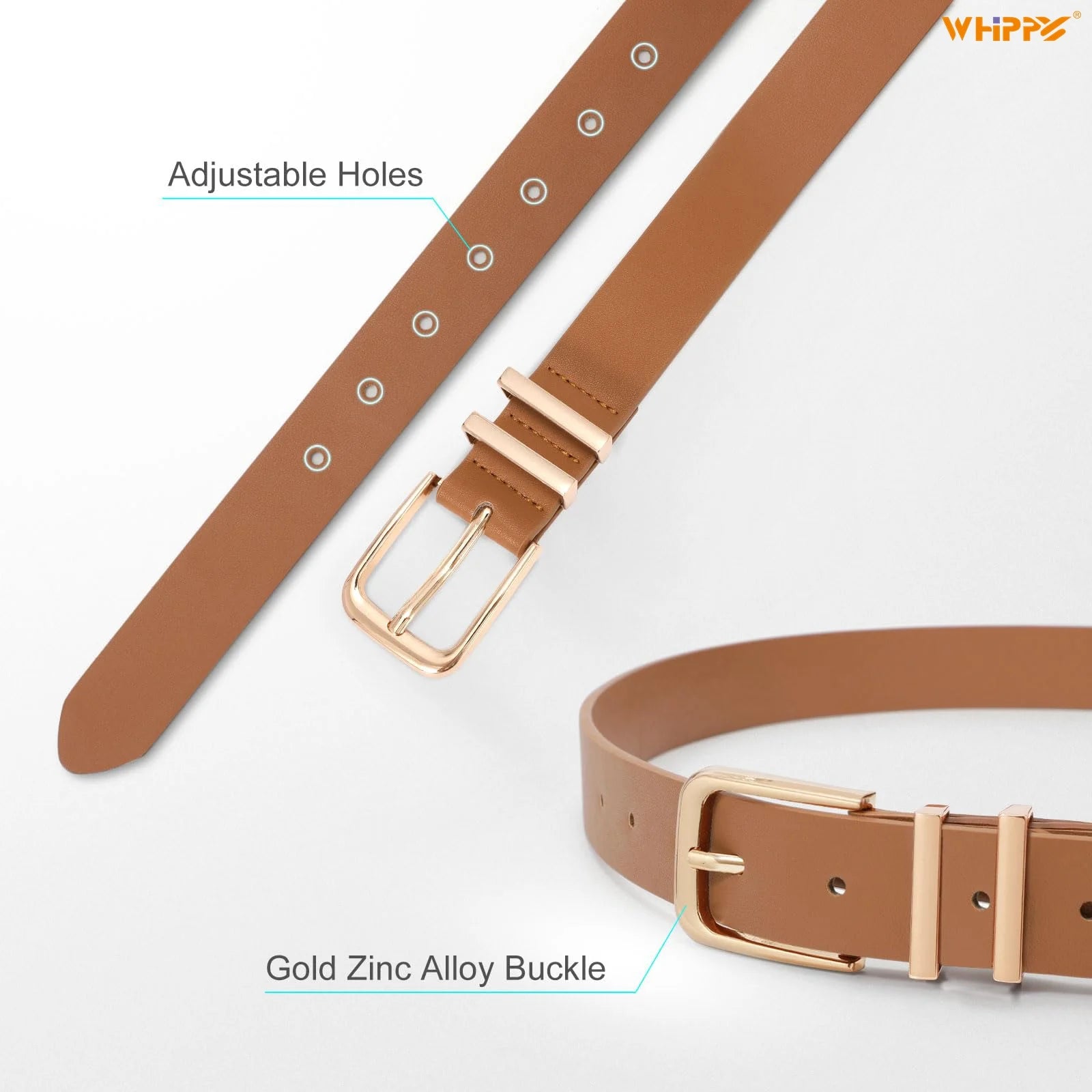 Women'S Leather Belts for Jeans Dresses Ladies Black Waist Belt