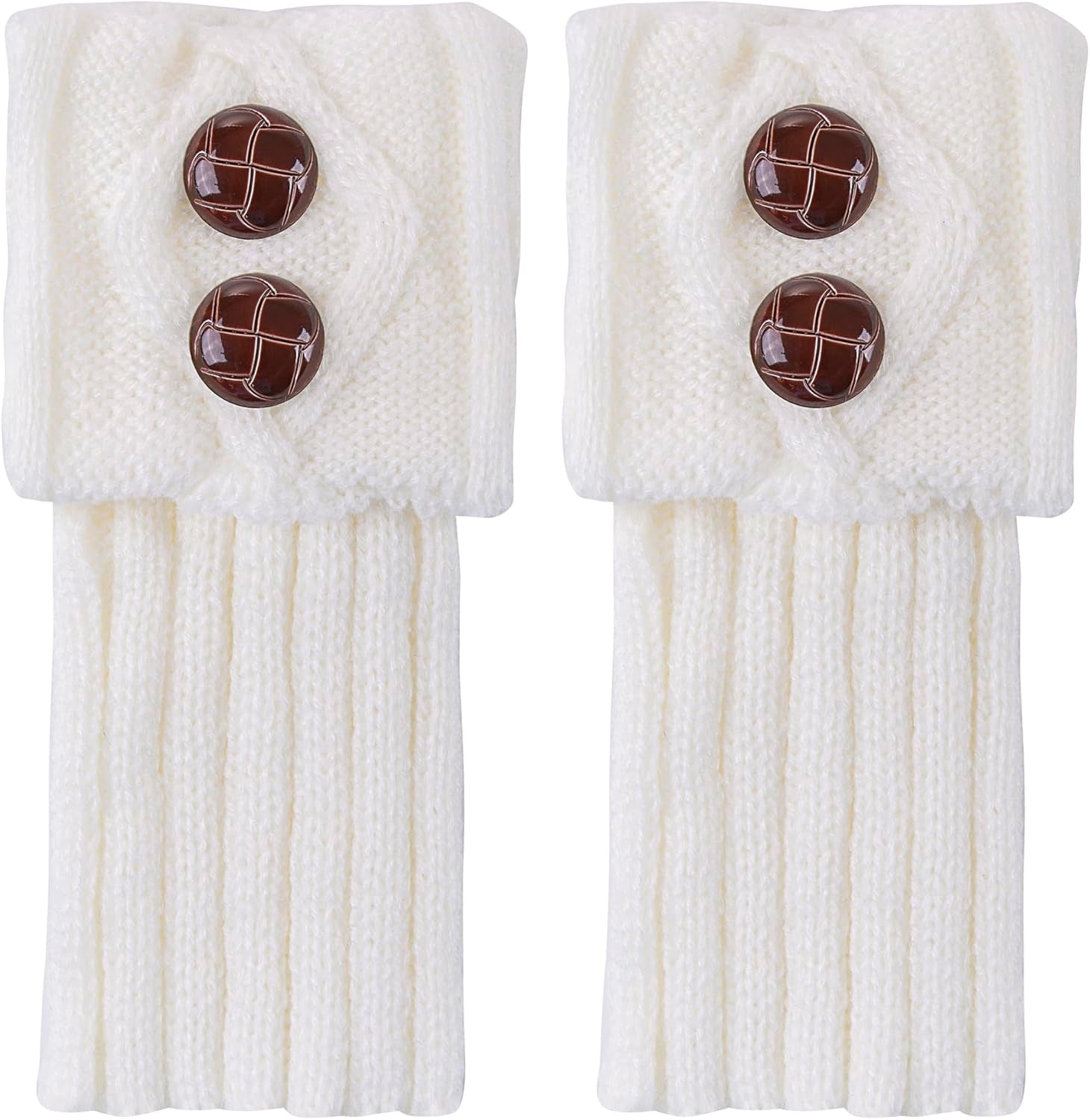 Women Boot Knit Cuffs,Short Crochet Leg Warmers, Variety of Styles Winter Warm Cuff Socks 3 Pairs